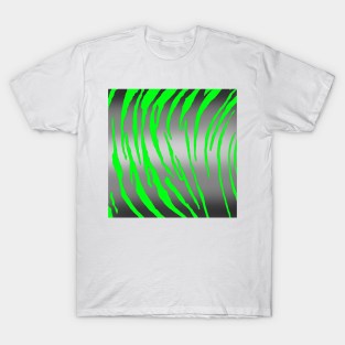 Silver Tiger Stripes Green T-Shirt